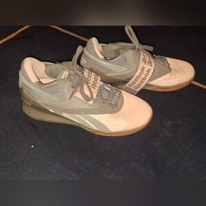 Reebok Legacy Lifter Aura Orange Grey Weightlifting Gym Training Shoe